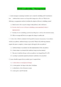 Hesi Rn Leadership Exam